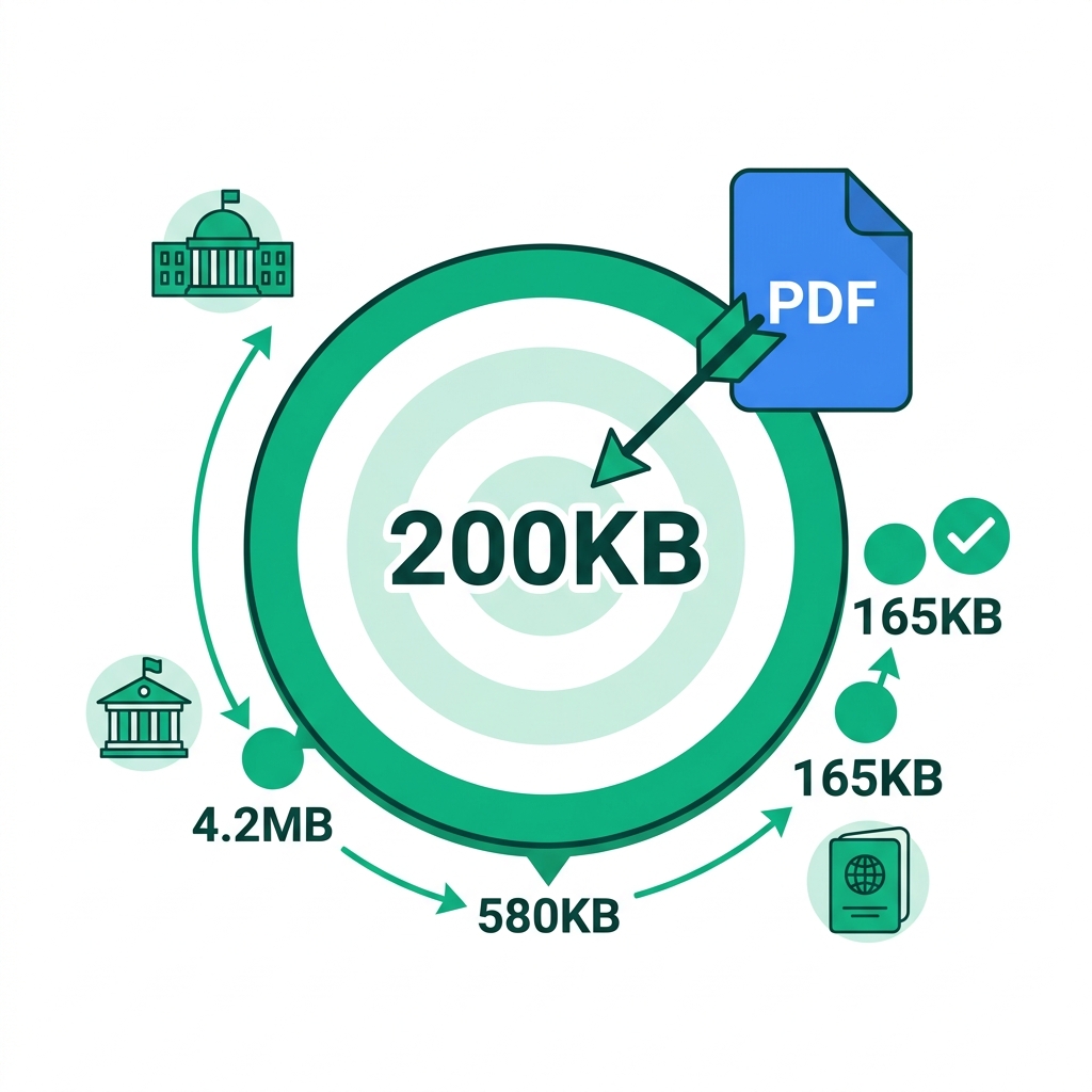 Resize PDF to 200KB — Hit Government Form Limits (2026)