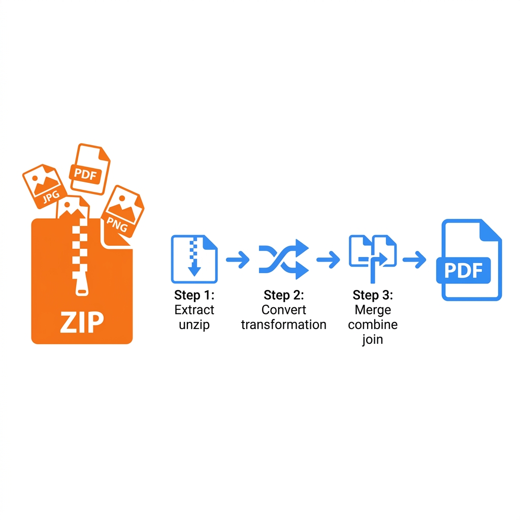 ZIP Files to PDF — Extract and Merge Into One PDF (2026)